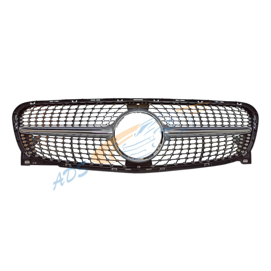 Mercedes Benz X156 GLA 2014 - 2016 Silver Diamond Grille Without Camera Hole